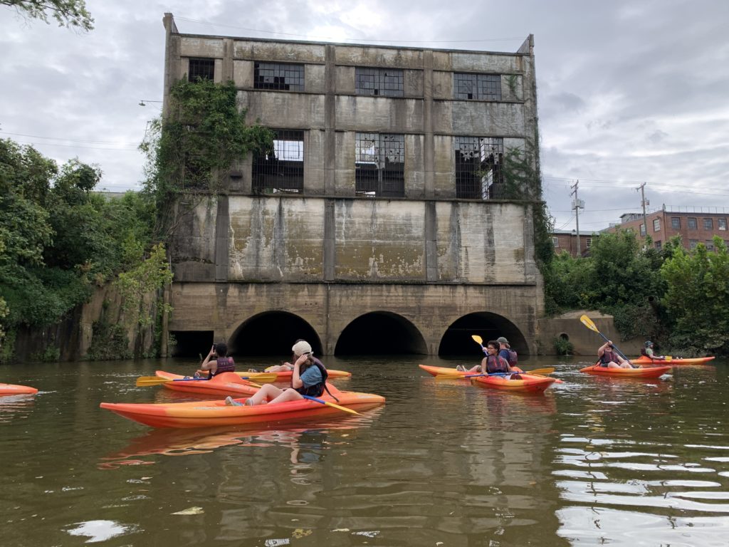 Students kayaking