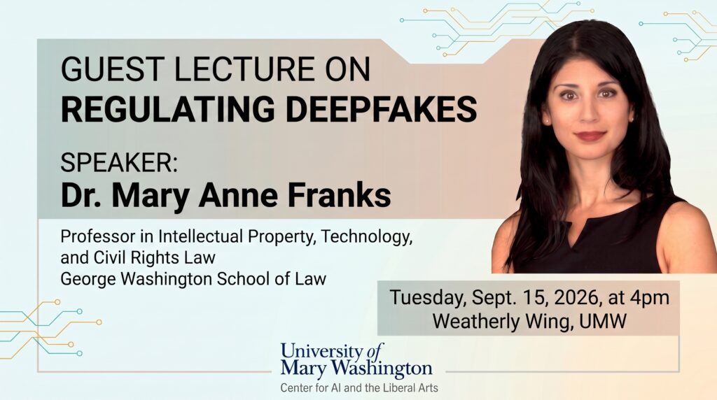 Mary Anne Franks, author of Fearless Speech: Breaking Free from the First Amendment&nbsp;(Bold Type Books, 2024), Eugene L. and Barbara A. Bernard Professor in Intellectual Property, Technology, and Civil Rights Law at the George Washington University Law School and an internationally recognized expert on the intersection of civil rights, free speech, and technology will be joining us for a talk on Sept. 15th, 2026 at 4pm in the Weatherly Wing of Seacobeck Hall.