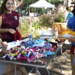 Students helping make dog toys for a local SPCA