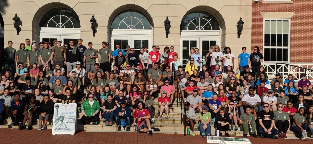 Students preparing for "Into the Streets"