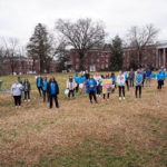 Volunteers on Ball Circle during MLK Day of Service.
