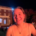 Picture of Emily Helpinstill outside at night. 