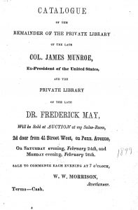 1849 auction catalogue cover