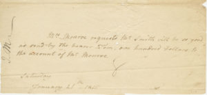 note written by Elizabeth Monroe